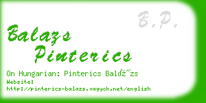 balazs pinterics business card